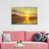 Peder Monsted - Sunset over een Deense Fjord Canvas Afdruk (Insitu (Woonkamer))