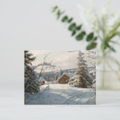 Peder Monsted - winterlandschap met zonlicht Briefkaart (Staand voorkant)