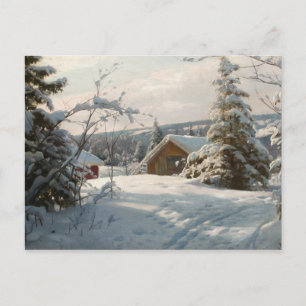 Peder Monsted - winterlandschap met zonlicht Briefkaart