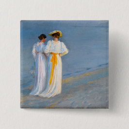 Peder Severin Kroyer - Anna Ancher & Marie Kroyer Vierkante Button 5,1 Cm