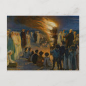 Peder Severin Kroyer - Bonfire in de nacht van de  Briefkaart (Voorkant)