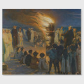 Peder Severin Kroyer - Bonfire in de nacht van de  Cadeaupapier (Vlak)