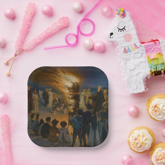 Peder Severin Kroyer - Bonfire in de nacht van de Papieren Bordje (Feest)