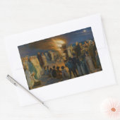 Peder Severin Kroyer - Bonfire in de nacht van de  Rechthoekige Sticker (Envelop)