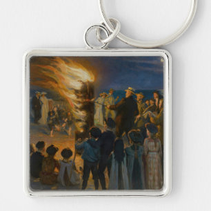 Peder Severin Kroyer - Bonfire in de nacht van de  Sleutelhanger