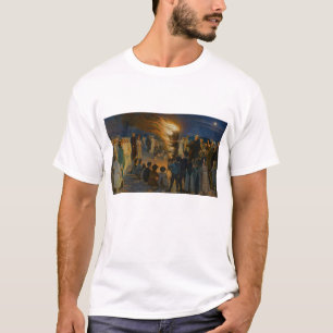 Peder Severin Kroyer - Bonfire in de nacht van de  T-shirt