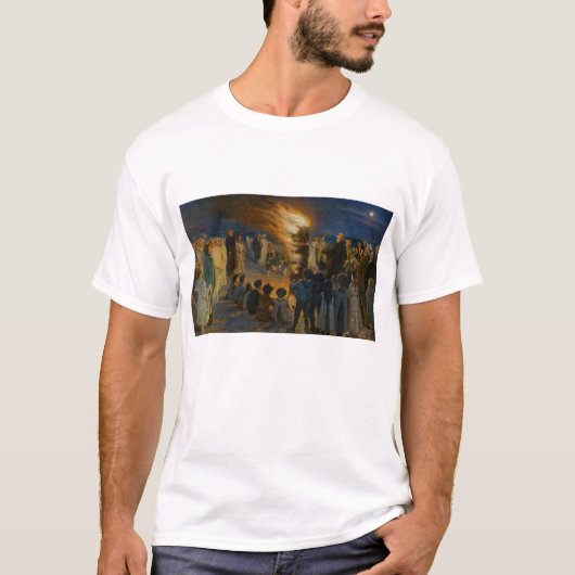 Peder Severin Kroyer - Bonfire in de nacht van de T-shirt (Voorkant)