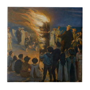 Peder Severin Kroyer - Bonfire in de nacht van de Tegeltje