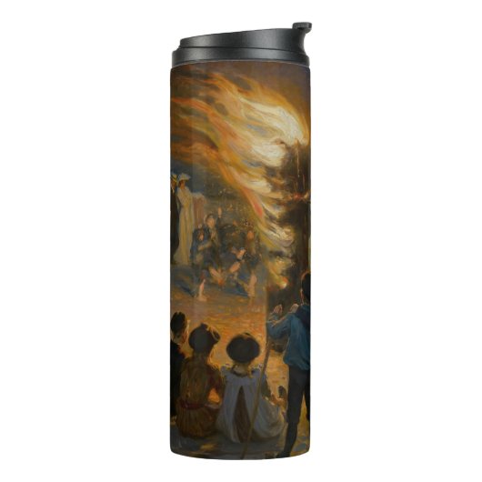 Peder Severin Kroyer - Bonfire in de nacht van de  Thermosbeker (Gedraaid links)