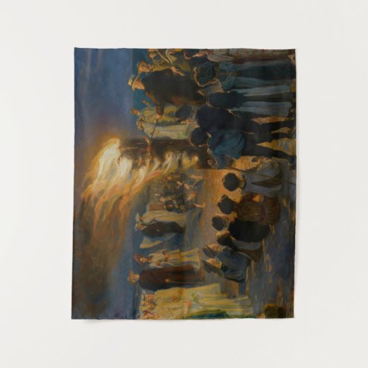 Peder Severin Kroyer - Bonfire in de nacht van de  Wandkleed (Voorkant)