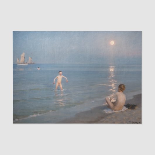 Peder Severin Kroyer - Boys Bathing at Skagen Tissuepapier (Voorkant)
