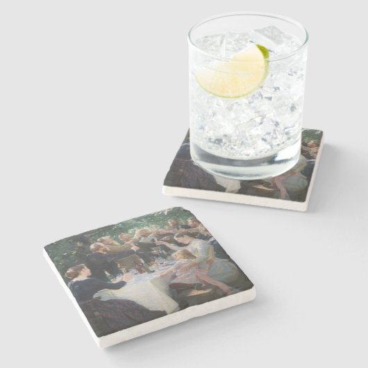 Peder Severin Kroyer - Hip, Hip, Hurrah! Stenen Onderzetter (Zijkant)