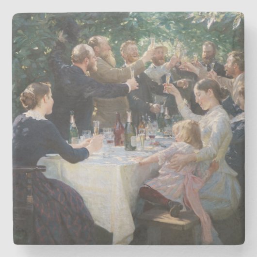 Peder Severin Kroyer - Hip, Hip, Hurrah! Stenen Onderzetter (Voorkant)
