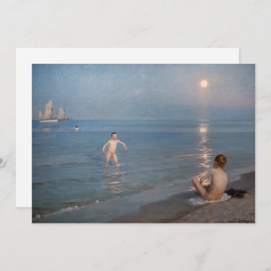 Peder Severin Kroyer - Jongens baden bij Skagen Bedankkaart (Voorkant / Achterkant)