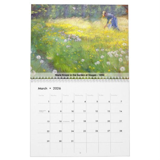 Peder Severin Krøyer Kalender (Mar 2026)