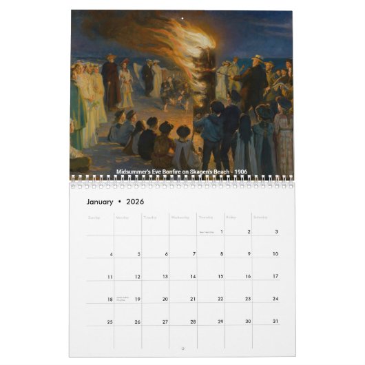 Peder Severin Krøyer Kalender (Jan 2026)