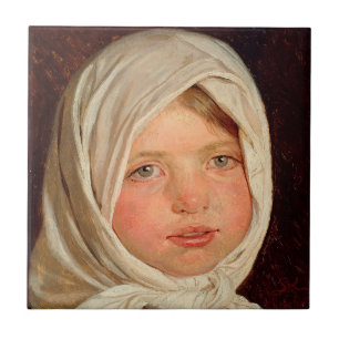 Peder Severin Kroyer - Klein meisje uit Hornbaek Tegeltje