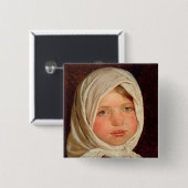 Peder Severin Kroyer - Klein meisje uit Hornbaek Vierkante Button 5,1 Cm (Voorkant /achterkant)