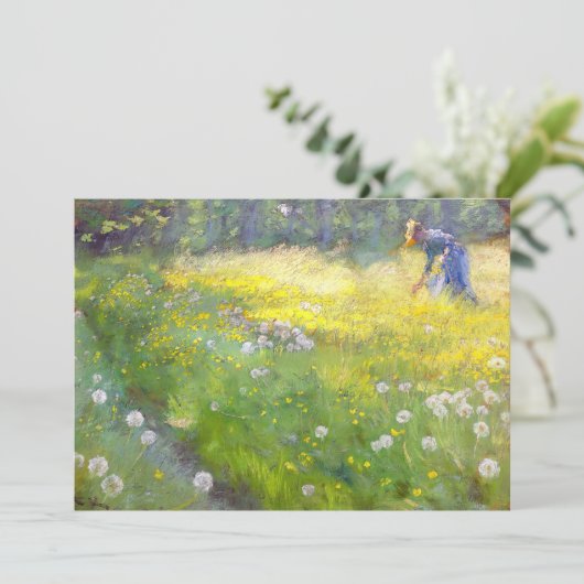 Peder Severin Kroyer - Marie Kroyer in de tuin Bedankkaart (Staand voorkant)