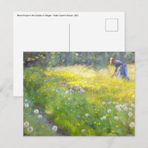Peder Severin Kroyer - Marie Kroyer in de tuin Briefkaart