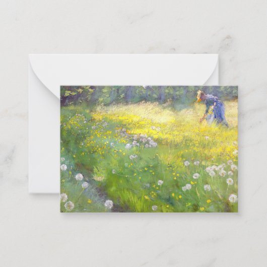 Peder Severin Kroyer - Marie Kroyer in de tuin Notitiekaartje (Voorkant)