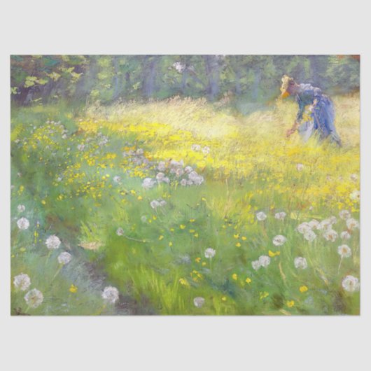 Peder Severin Kroyer - Marie Kroyer in de tuin Tissuepapier (Voorkant)