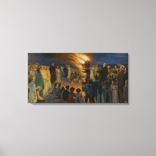 Peder Severin Kroyer - Midsummer's Eve Bonfire Canvas Afdruk (Voorkant)