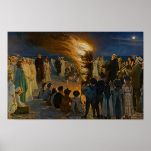 Peder Severin Kroyer - Midsummer's Eve Bonfire Poster (Voorkant)