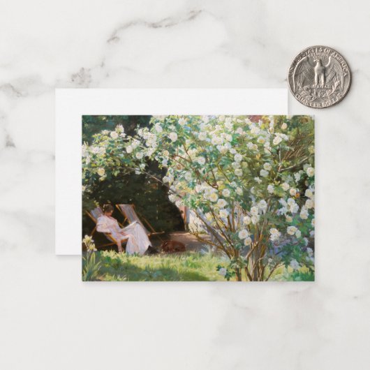 Peder Severin Kroyer - Rozen Notitiekaartje (Voorkant / Achterkant in situ)