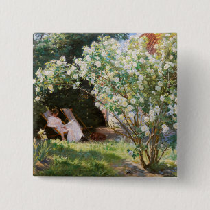 Peder Severin Kroyer - Rozen Vierkante Button 5,1 Cm