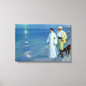 Peder Severin Krøyer Summer Evening Skagen Beach Canvas Afdruk (Voorkant)
