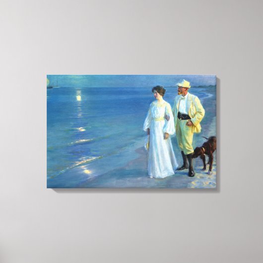 Peder Severin Krøyer Summer Evening Skagen Beach Canvas Afdruk (Voorkant)