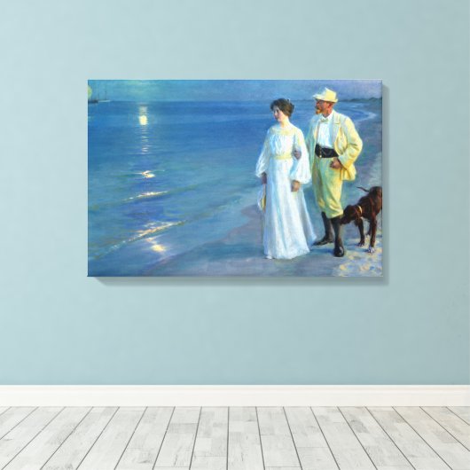 Peder Severin Krøyer Summer Evening Skagen Beach Canvas Afdruk (Insitu (Houten vloer))