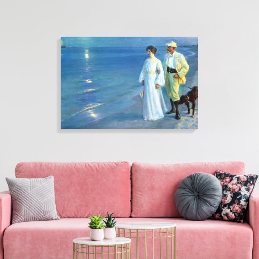 Peder Severin Krøyer Summer Evening Skagen Beach Canvas Afdruk (Insitu (Woonkamer))