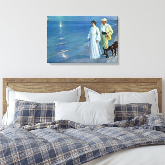 Peder Severin Krøyer Summer Evening Skagen Beach Canvas Afdruk (Insitu (Slaapkamer))