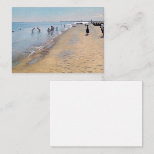 Peder Severin Kroyer - Zomer op het strand van Ska Notitiekaartje (Voorkant / Achterkant)