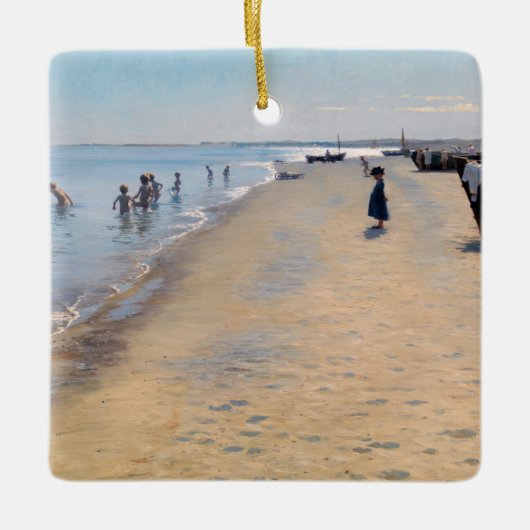 Peder Severin Kroyer - zomerdag in Skagen-strand Keramisch Ornament (Voorkant)