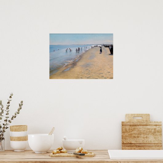 Peder Severin Kroyer - zomerdag in Skagen-strand Poster (Keuken)