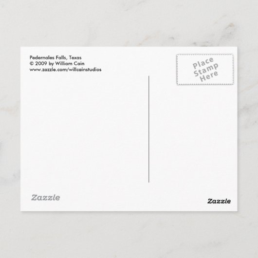 Pedernales Herfsten Briefkaart (Achterkant)