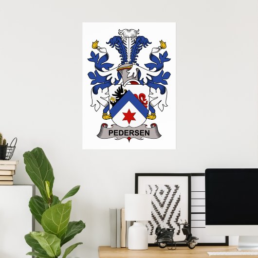 Pedersen Family Crest Poster (Thuiskantoor)