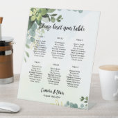 Pedestal 6 Table Wedding Seating Chart Greenery P Reclamebord Met Voetstuk (Insitu)