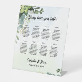 Pedestal 8 Table Wedding Seating Chart Greenery P Reclamebord Met Voetstuk (Voorkant)