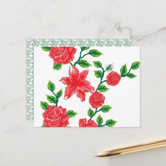 Pedestal Dining. Rustiek. Modern | Caféstijl Briefkaart (Voorkant / Achterkant in situ)