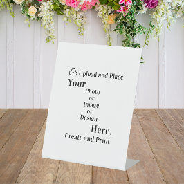 Pedestal Onderteken uw ontwerp of foto-upload Reclamebord Met Voetstuk