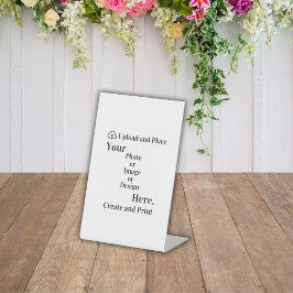 Pedestal Onderteken uw ontwerp of foto-upload Reclamebord Met Voetstuk