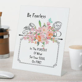 Pedestal Sign Be Fearless Encourote Quote Reclamebord Met Voetstuk