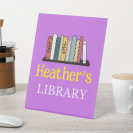 Pedestal Sign - Bibliotheek - Gepersonaliseerd - N Reclamebord Met Voetstuk