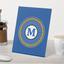 Pedestal Sign - Blauw - Gepersonaliseerd Reclamebord Met Voetstuk