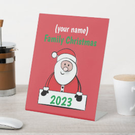 Pedestal Sign - Custom Family Christmas (naam toev Reclamebord Met Voetstuk
