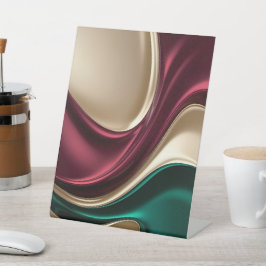 Pedestal sign in stylish abstract graphic reclamebord met voetstuk